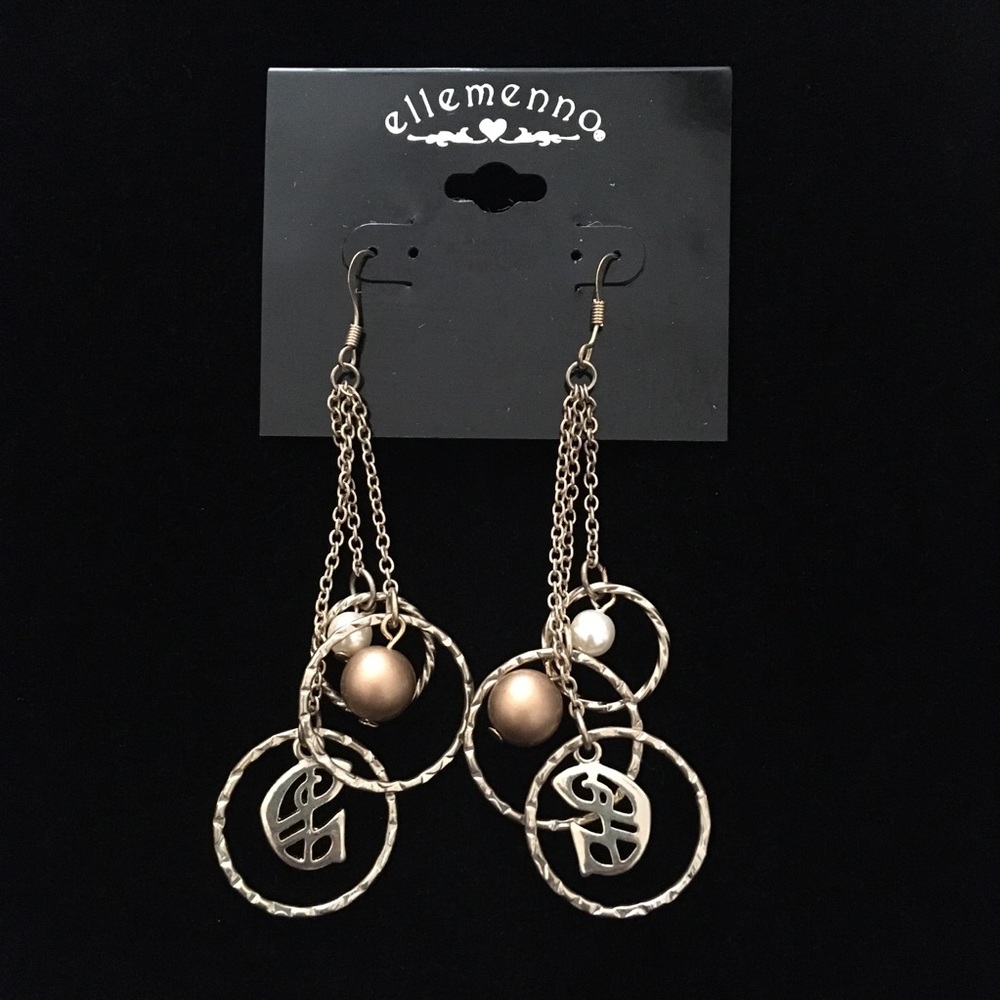 Ellemenno Beautiful Circle Charm Hook Dangle Earrings
